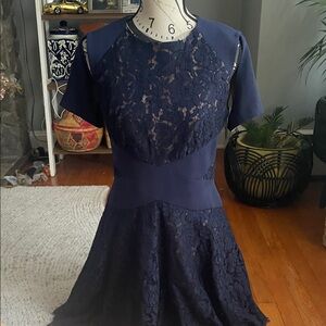 BCBGMaxAzria Navy Lace Mini Dress